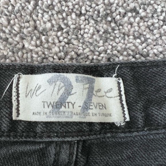 Free People Dark Grey Ripped Distressed Zip Fly Women’s Straight Leg Jeans 27 - Picture 3 of 11